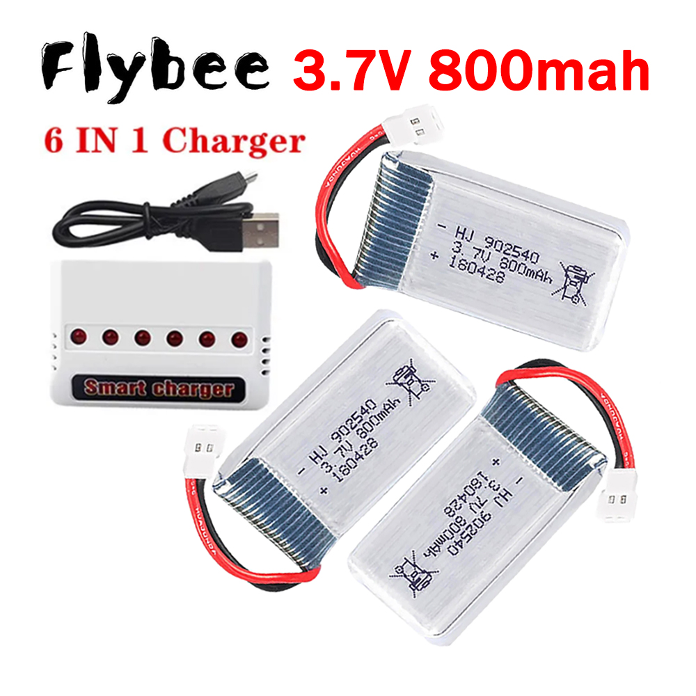 Drone Charger - MEW 800mAh 3.7V Lipo Battery+ 6-in-1