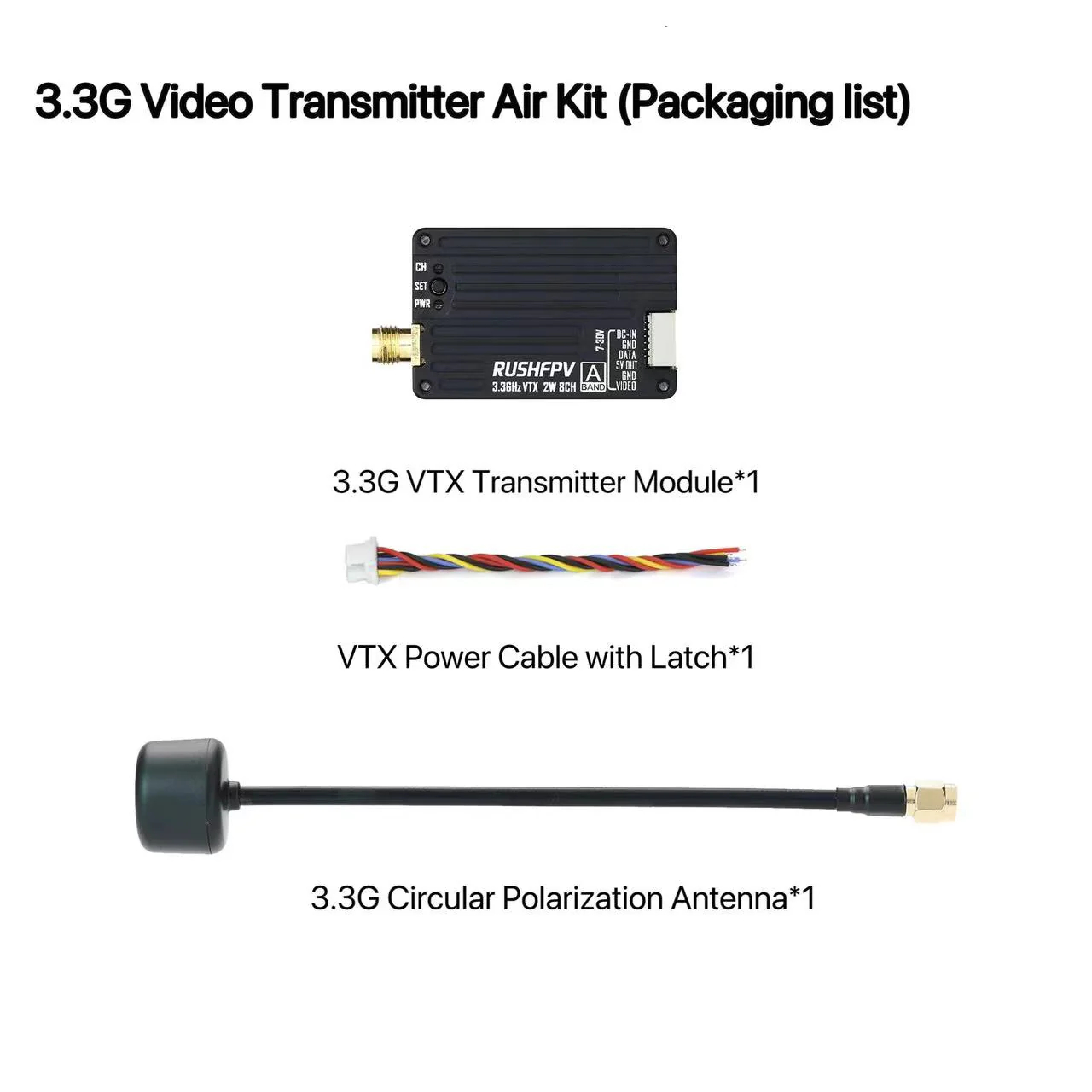Drone Receiver - RUSHFPV 3.3G 2W VTX Transmitter FPV