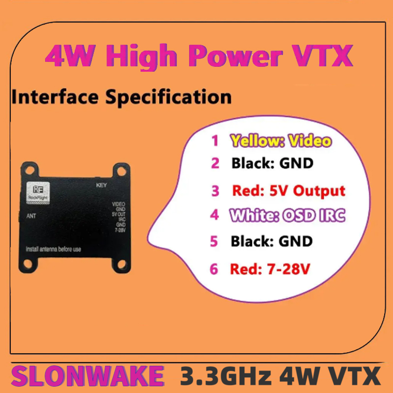 SLONWAKE FPV 3.3G 16CH 4000mW  - огляд і ціна Drone Frame