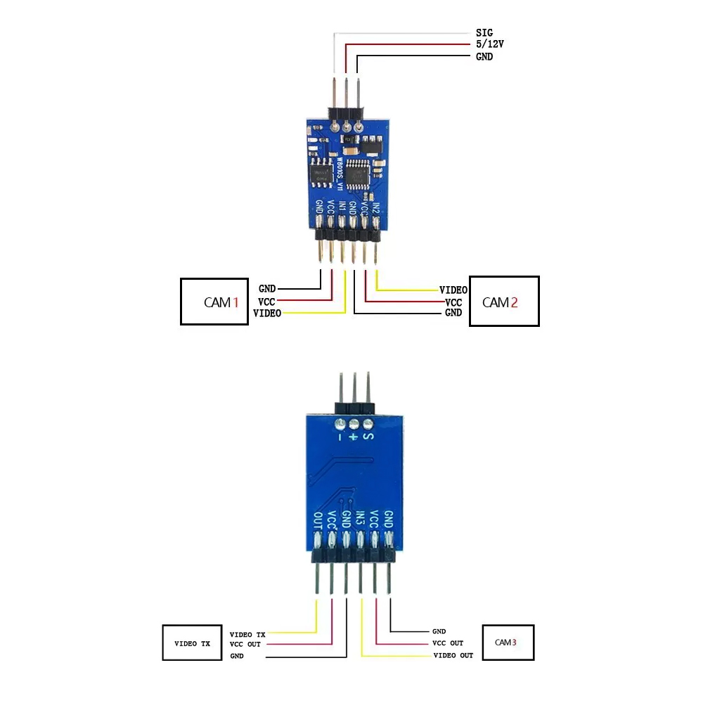 5.8G 3 Channel Video Switcher  - огляд і ціна Drone Receiver