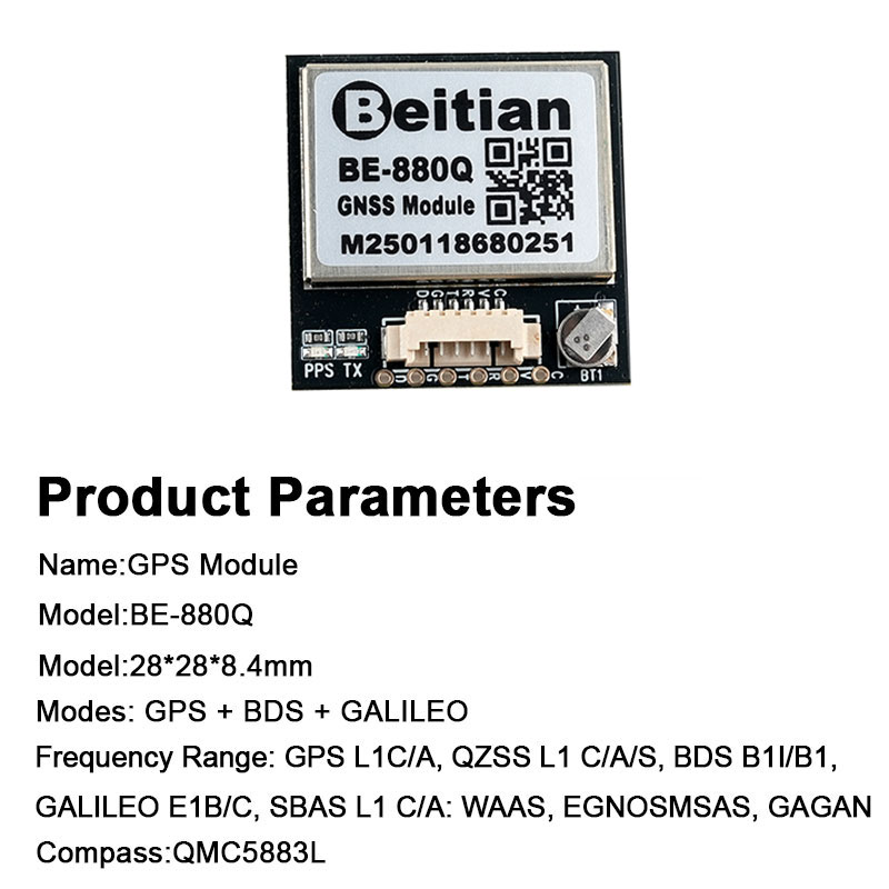 BE-880Q GNSS GPS Module M10050 - огляд і ціна Drone Compass
