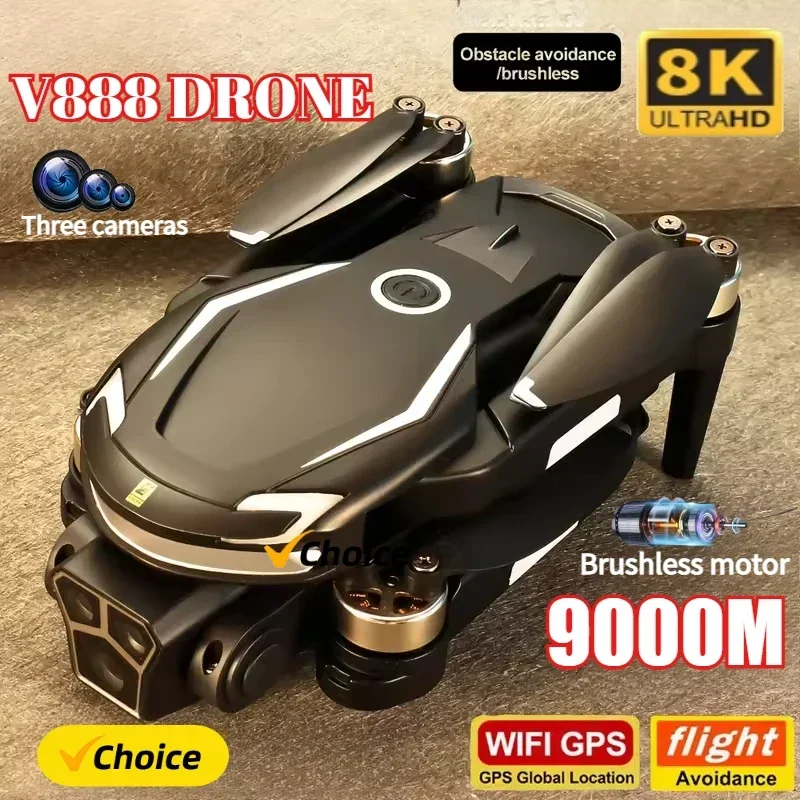 New V888 Drone 8K GPS Triple C - огляд і ціна Drone Gps Mount